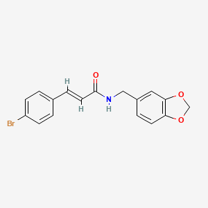 N-(1,3-benzodioxol-5-ylmethyl)-3-(4-bromophenyl)acrylamide