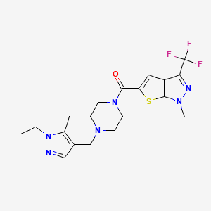 5-({4-[(1-ethyl-5-methyl-1H-pyrazol-4-yl)methyl]-1-piperazinyl}carbonyl)-1-methyl-3-(trifluoromethyl)-1H-thieno[2,3-c]pyrazole