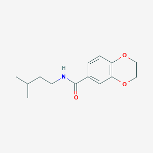 molecular formula C14H19NO3 B4658105 N-(3-methylbutyl)-2,3-dihydro-1,4-benzodioxine-6-carboxamide 