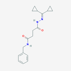 molecular formula C18H23N3O2 B465817 N-benzyl-4-[2-(dicyclopropylmethylene)hydrazino]-4-oxobutanamide CAS No. 327069-04-5