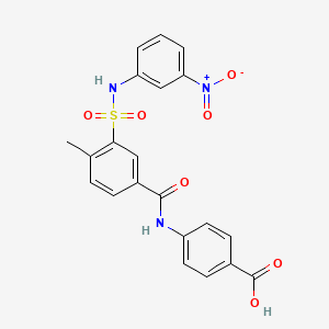 4-[(4-methyl-3-{[(3-nitrophenyl)amino]sulfonyl}benzoyl)amino]benzoic acid