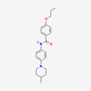 molecular formula C22H28N2O2 B4658222 N-[4-(4-methylpiperidin-1-yl)phenyl]-4-propoxybenzamide 