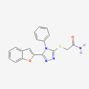 2-{[5-(1-benzofuran-2-yl)-4-phenyl-4H-1,2,4-triazol-3-yl]thio}acetamide