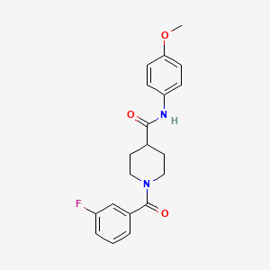 molecular formula C20H21FN2O3 B4658286 1-(3-fluorobenzoyl)-N-(4-methoxyphenyl)-4-piperidinecarboxamide 