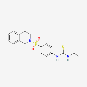 molecular formula C19H23N3O2S2 B4658295 N-[4-(3,4-dihydro-2(1H)-isoquinolinylsulfonyl)phenyl]-N'-isopropylthiourea 