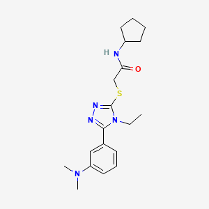 N-cyclopentyl-2-({5-[3-(dimethylamino)phenyl]-4-ethyl-4H-1,2,4-triazol-3-yl}thio)acetamide