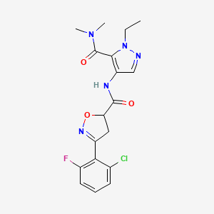 3-(2-chloro-6-fluorophenyl)-N-{5-[(dimethylamino)carbonyl]-1-ethyl-1H-pyrazol-4-yl}-4,5-dihydro-5-isoxazolecarboxamide