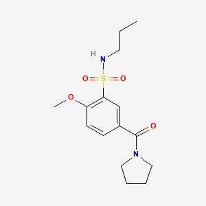 molecular formula C15H22N2O4S B4658314 2-methoxy-N-propyl-5-(pyrrolidin-1-ylcarbonyl)benzenesulfonamide 