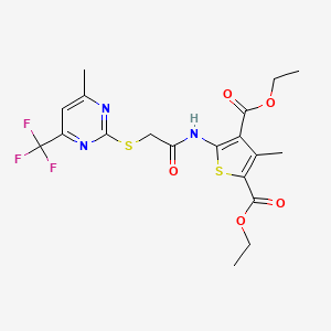 diethyl 3-methyl-5-[({[4-methyl-6-(trifluoromethyl)-2-pyrimidinyl]thio}acetyl)amino]-2,4-thiophenedicarboxylate