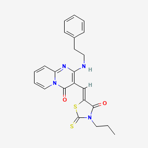 3-[(Z)-(4-oxo-3-propyl-2-thioxo-1,3-thiazolidin-5-ylidene)methyl]-2-[(2-phenylethyl)amino]-4H-pyrido[1,2-a]pyrimidin-4-one