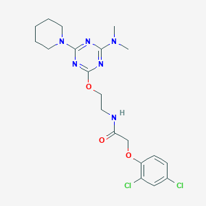 molecular formula C20H26Cl2N6O3 B4658354 2-(2,4-dichlorophenoxy)-N-(2-{[4-(dimethylamino)-6-(1-piperidinyl)-1,3,5-triazin-2-yl]oxy}ethyl)acetamide 