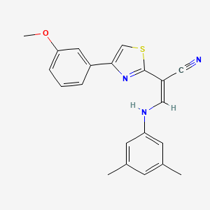 3-[(3,5-dimethylphenyl)amino]-2-[4-(3-methoxyphenyl)-1,3-thiazol-2-yl]acrylonitrile