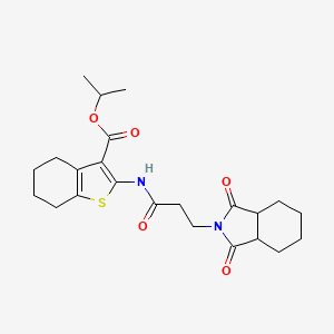 molecular formula C23H30N2O5S B4658367 isopropyl 2-{[3-(1,3-dioxooctahydro-2H-isoindol-2-yl)propanoyl]amino}-4,5,6,7-tetrahydro-1-benzothiophene-3-carboxylate 