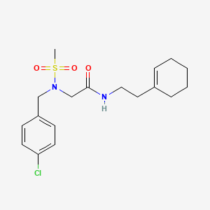 molecular formula C18H25ClN2O3S B4658387 N~2~-(4-chlorobenzyl)-N~1~-[2-(1-cyclohexen-1-yl)ethyl]-N~2~-(methylsulfonyl)glycinamide 