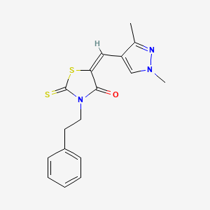 5-[(E)-1-(1,3-DIMETHYL-1H-PYRAZOL-4-YL)METHYLIDENE]-3-PHENETHYL-2-THIOXO-1,3-THIAZOLAN-4-ONE