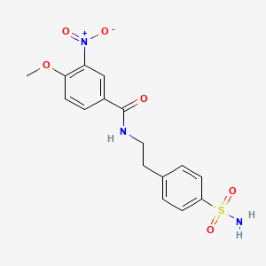 molecular formula C16H17N3O6S B4658400 4-methoxy-3-nitro-N-[2-(4-sulfamoylphenyl)ethyl]benzamide 