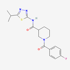 molecular formula C18H21FN4O2S B4658405 1-(4-FLUOROBENZOYL)-N-[5-(PROPAN-2-YL)-1,3,4-THIADIAZOL-2-YL]PIPERIDINE-3-CARBOXAMIDE 