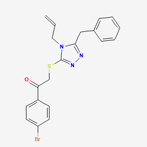 molecular formula C20H18BrN3OS B4658426 2-{[5-benzyl-4-(prop-2-en-1-yl)-4H-1,2,4-triazol-3-yl]sulfanyl}-1-(4-bromophenyl)ethanone 