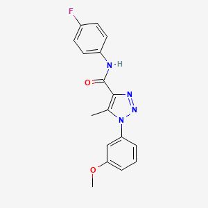 molecular formula C17H15FN4O2 B4658441 N-(4-fluorophenyl)-1-(3-methoxyphenyl)-5-methyl-1H-1,2,3-triazole-4-carboxamide 