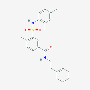 molecular formula C24H30N2O3S B4658455 N-[2-(1-cyclohexen-1-yl)ethyl]-3-{[(2,4-dimethylphenyl)amino]sulfonyl}-4-methylbenzamide 