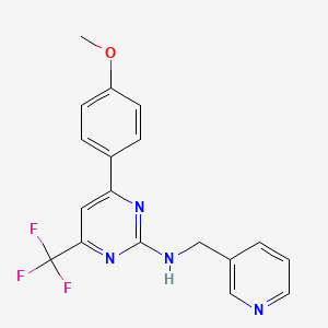 molecular formula C18H15F3N4O B4658470 4-(4-methoxyphenyl)-N-(3-pyridinylmethyl)-6-(trifluoromethyl)-2-pyrimidinamine 