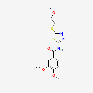 molecular formula C16H21N3O4S2 B4658475 3,4-diethoxy-N-{5-[(2-methoxyethyl)sulfanyl]-1,3,4-thiadiazol-2-yl}benzamide 