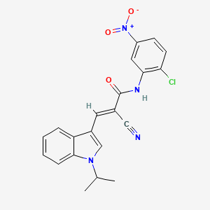 molecular formula C21H17ClN4O3 B4658542 N-(2-chloro-5-nitrophenyl)-2-cyano-3-(1-isopropyl-1H-indol-3-yl)acrylamide 