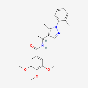 3,4,5-trimethoxy-N-{1-[5-methyl-1-(2-methylphenyl)-1H-pyrazol-4-yl]ethyl}benzamide