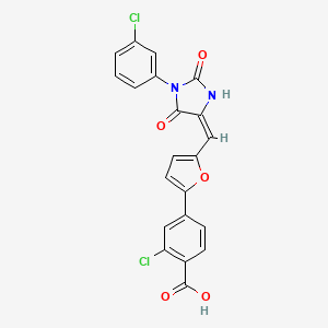 molecular formula C21H12Cl2N2O5 B4658561 2-chloro-4-(5-{[1-(3-chlorophenyl)-2,5-dioxo-4-imidazolidinylidene]methyl}-2-furyl)benzoic acid 