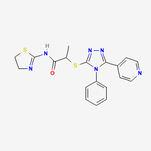 N-(4,5-dihydro-1,3-thiazol-2-yl)-2-{[4-phenyl-5-(4-pyridinyl)-4H-1,2,4-triazol-3-yl]thio}propanamide