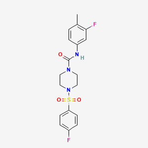 molecular formula C18H19F2N3O3S B4658610 N-(3-fluoro-4-methylphenyl)-4-[(4-fluorophenyl)sulfonyl]-1-piperazinecarboxamide 