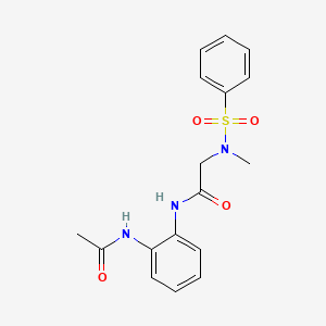 molecular formula C17H19N3O4S B4658643 N~1~-[2-(acetylamino)phenyl]-N~2~-methyl-N~2~-(phenylsulfonyl)glycinamide 