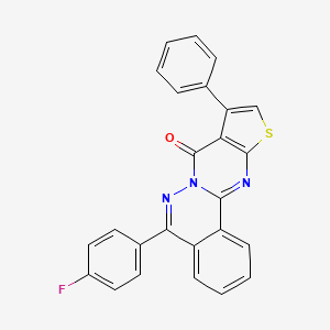 molecular formula C25H14FN3OS B4658669 8-(4-Fluorophenyl)-13-phenyl-15-thia-9,10,17-triazatetracyclo[8.7.0.02,7.012,16]heptadeca-1(17),2,4,6,8,12(16),13-heptaen-11-one 