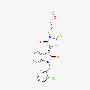 1-(2-chlorobenzyl)-3-[3-(3-ethoxypropyl)-4-oxo-2-thioxo-1,3-thiazolidin-5-ylidene]-1,3-dihydro-2H-indol-2-one