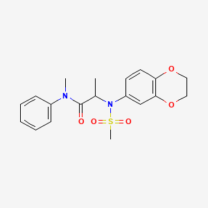 molecular formula C19H22N2O5S B4658695 N~2~-(2,3-dihydro-1,4-benzodioxin-6-yl)-N~1~-methyl-N~2~-(methylsulfonyl)-N~1~-phenylalaninamide 