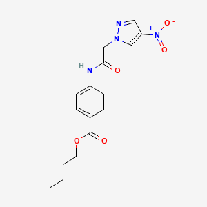 molecular formula C16H18N4O5 B4658727 butyl 4-{[(4-nitro-1H-pyrazol-1-yl)acetyl]amino}benzoate 