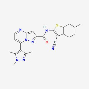 N-(3-cyano-6-methyl-4,5,6,7-tetrahydro-1-benzothiophen-2-yl)-7-(1,3,5-trimethyl-1H-pyrazol-4-yl)pyrazolo[1,5-a]pyrimidine-2-carboxamide