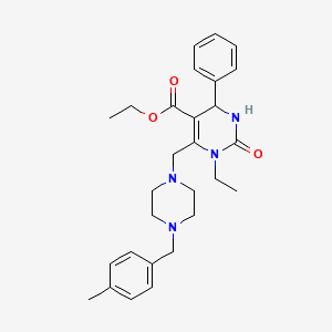 ETHYL 1-ETHYL-6-{[4-(4-METHYLBENZYL)PIPERAZINO]METHYL}-2-OXO-4-PHENYL-1,2,3,4-TETRAHYDRO-5-PYRIMIDINECARBOXYLATE