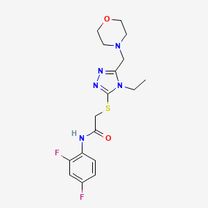 molecular formula C17H21F2N5O2S B4658771 N-(2,4-difluorophenyl)-2-{[4-ethyl-5-(4-morpholinylmethyl)-4H-1,2,4-triazol-3-yl]thio}acetamide 