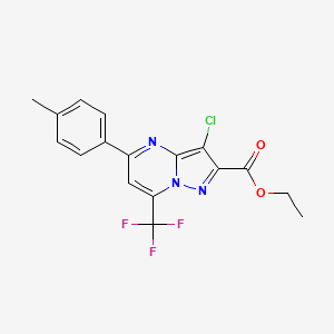 molecular formula C17H13ClF3N3O2 B4658787 ethyl 3-chloro-5-(4-methylphenyl)-7-(trifluoromethyl)pyrazolo[1,5-a]pyrimidine-2-carboxylate 