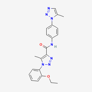 molecular formula C21H21N7O2 B4658811 1-(2-ethoxyphenyl)-5-methyl-N-[4-(5-methyl-1H-1,2,3-triazol-1-yl)phenyl]-1H-1,2,3-triazole-4-carboxamide 