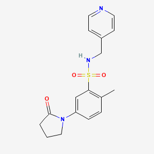 molecular formula C17H19N3O3S B4658828 2-methyl-5-(2-oxo-1-pyrrolidinyl)-N-(4-pyridinylmethyl)benzenesulfonamide 