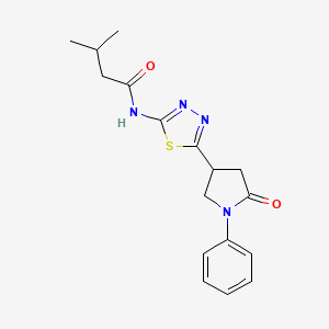 3-methyl-N-[5-(5-oxo-1-phenylpyrrolidin-3-yl)-1,3,4-thiadiazol-2-yl]butanamide