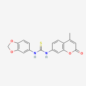 molecular formula C18H14N2O4S B4658842 N-1,3-benzodioxol-5-yl-N'-(4-methyl-2-oxo-2H-chromen-7-yl)thiourea 