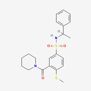 molecular formula C21H26N2O3S2 B4658855 4-(methylthio)-N-(1-phenylethyl)-3-(1-piperidinylcarbonyl)benzenesulfonamide 