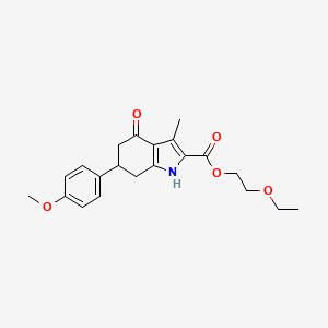 molecular formula C21H25NO5 B4658880 2-ethoxyethyl 6-(4-methoxyphenyl)-3-methyl-4-oxo-4,5,6,7-tetrahydro-1H-indole-2-carboxylate 