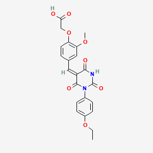 (4-{[1-(4-ethoxyphenyl)-2,4,6-trioxotetrahydro-5(2H)-pyrimidinylidene]methyl}-2-methoxyphenoxy)acetic acid