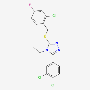 3-[(2-chloro-4-fluorobenzyl)thio]-5-(3,4-dichlorophenyl)-4-ethyl-4H-1,2,4-triazole