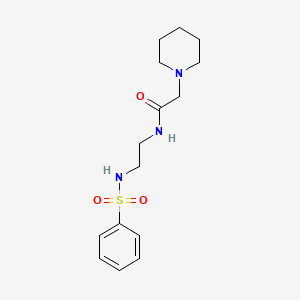 molecular formula C15H23N3O3S B4658923 N-{2-[(phenylsulfonyl)amino]ethyl}-2-(1-piperidinyl)acetamide 