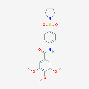 molecular formula C20H24N2O6S B465898 3,4,5-trimethoxy-N-(4-(pyrrolidin-1-ylsulfonyl)phenyl)benzamide CAS No. 326607-46-9